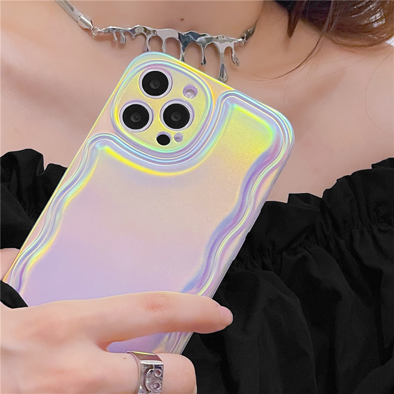 Laser Aurora Wave Edge Glitter Phone Case