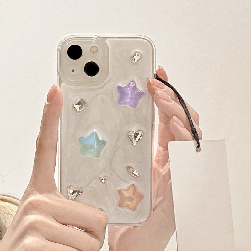 Pearlescent 3D Star Diamond Phone Case