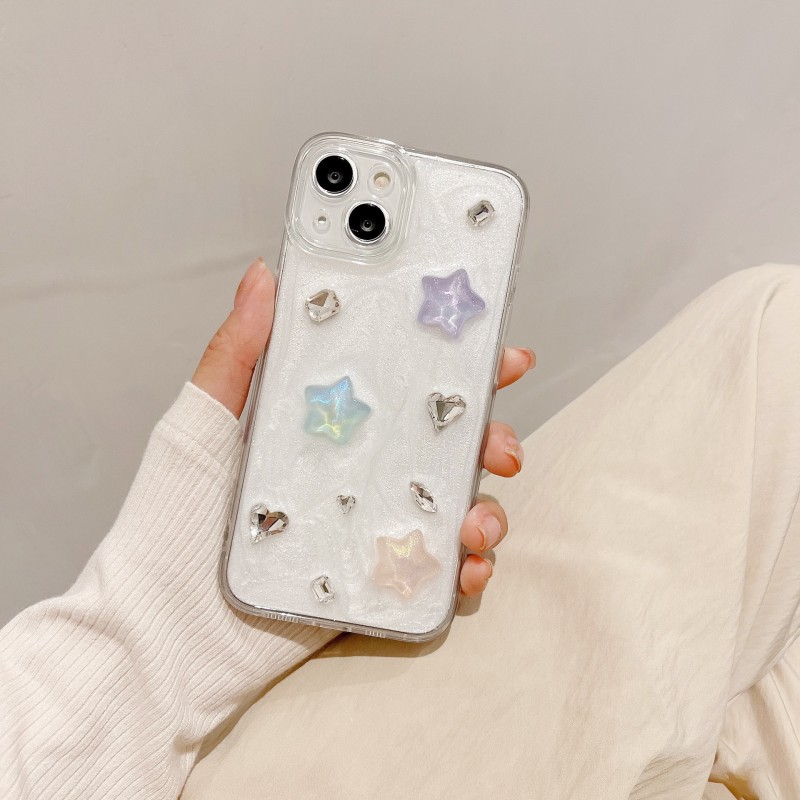 Pearlescent 3D Star Diamond Phone Case