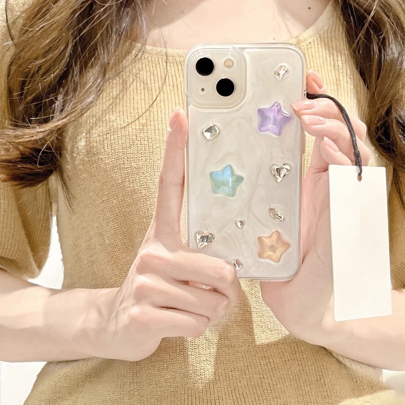 Pearlescent 3D Star Diamond Phone Case