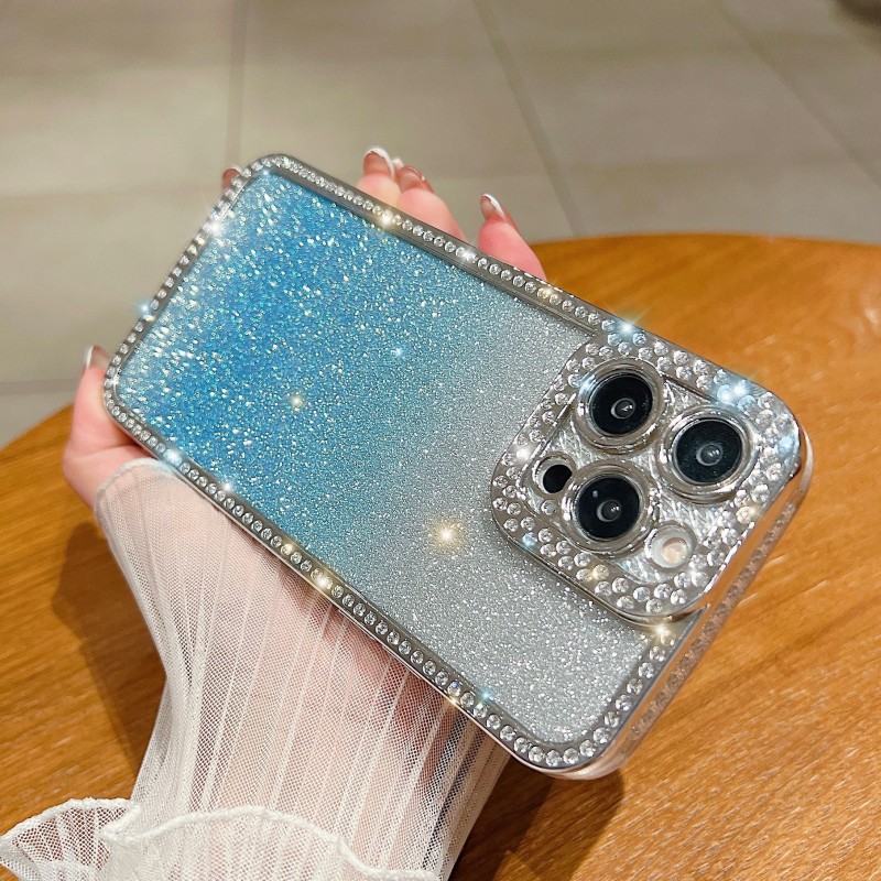 Electroplated Diamond-Studded Glitter iPhone Case