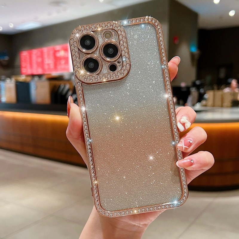 Electroplated Diamond-Studded Glitter iPhone Case