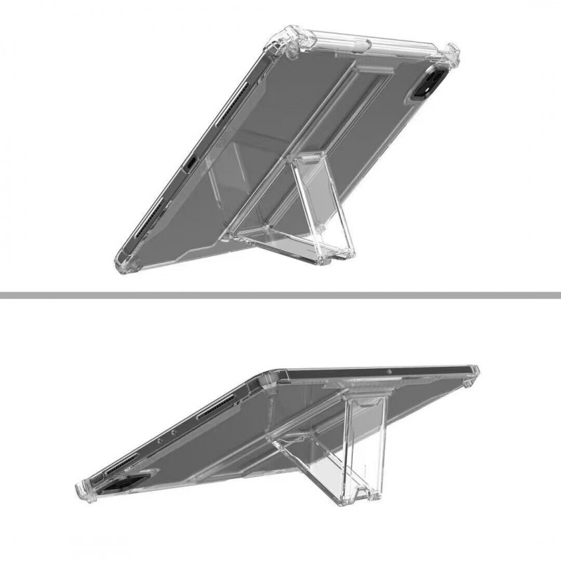 Transparent iPad Stand TPU Case with Four-corner Drop Protection and Pen Slot