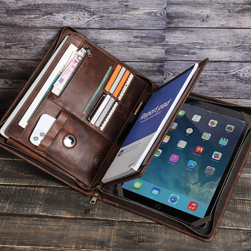 Genuine Leather iPad Pro 12.9 Multi-Functional Tablet Folio