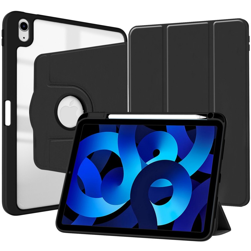 Tri-fold Rotating Acrylic Transparent Tablet Protective Case