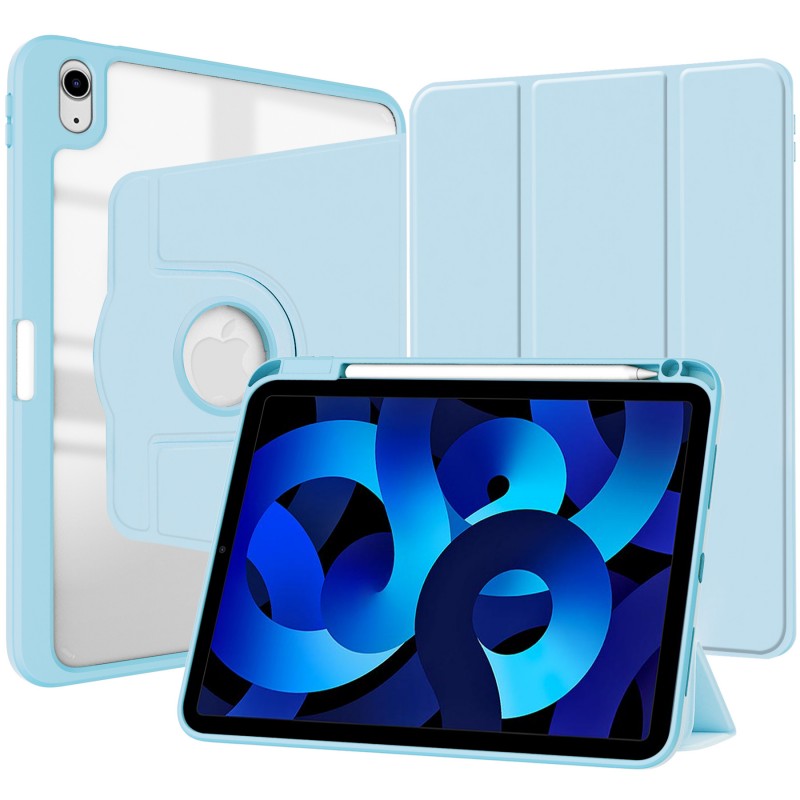 Tri-fold Rotating Acrylic Transparent Tablet Protective Case