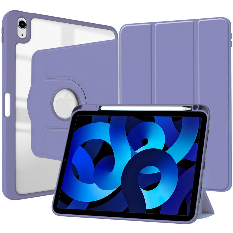 Tri-fold Rotating Acrylic Transparent Tablet Protective Case