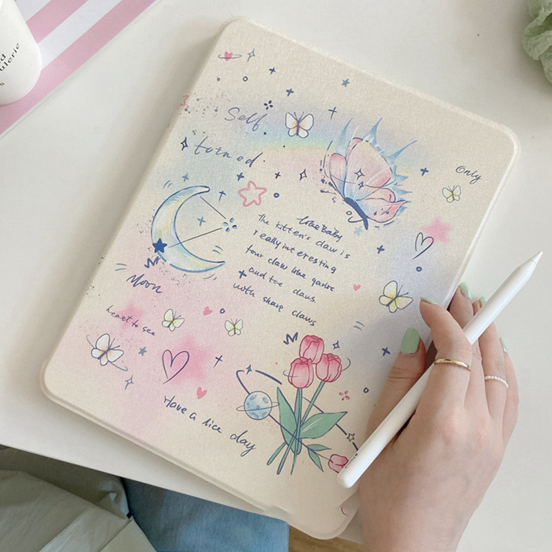 Flower and Butterfly Rotating iPad Protective Case