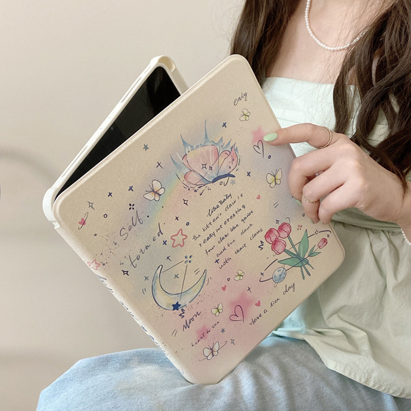 Flower and Butterfly Rotating iPad Protective Case