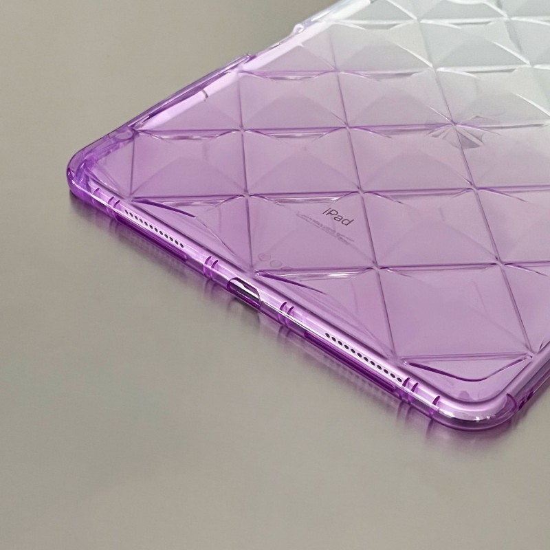 Diamond Grid Transparent Gradient Silicone Airbag Anti-fall Protective iPad Case