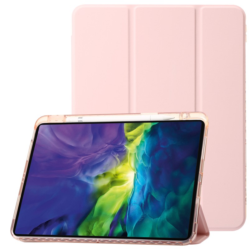 iPad Compatible Protective Case with Anti-bend Transparent Acrylic and Full Coverage Pen Slot