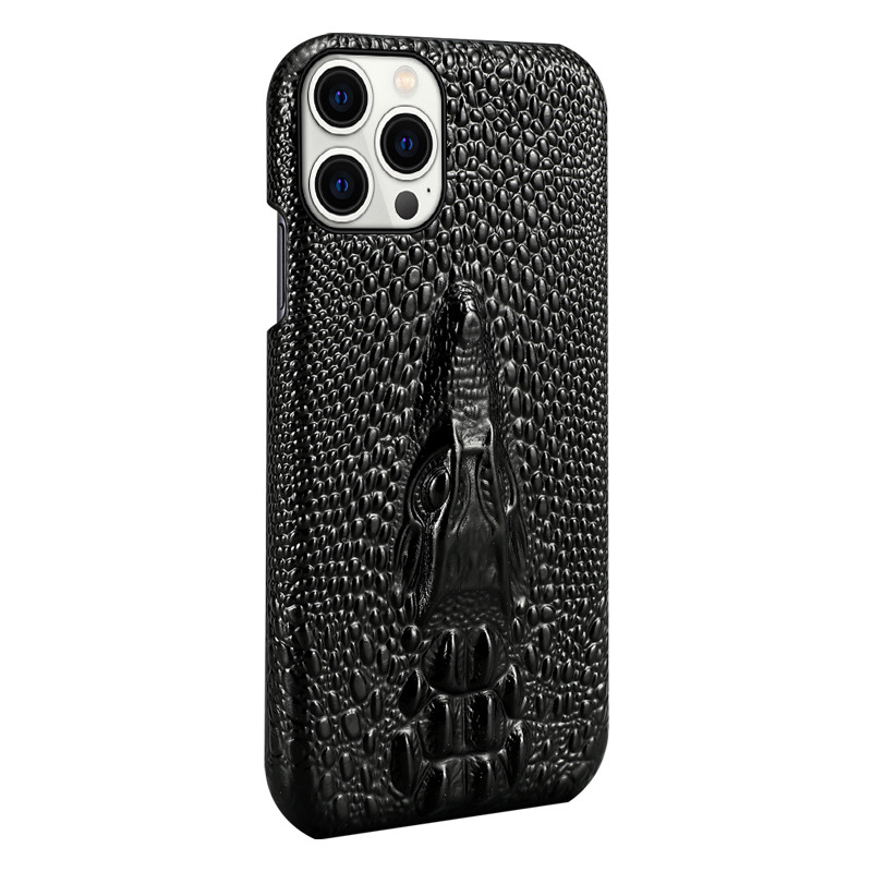 Genuine Leather Crocodile Pattern Phone Case