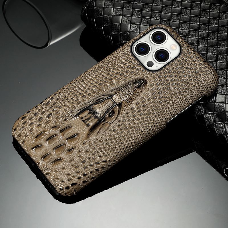 Genuine Leather Crocodile Pattern Phone Case