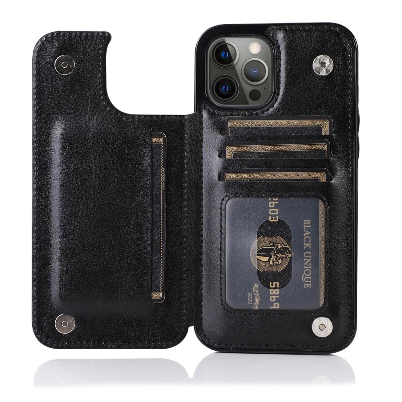 Genuine Leather Phone Case with Shockproof, Stand, Anti-scratch, Card Slots and Drop Protection