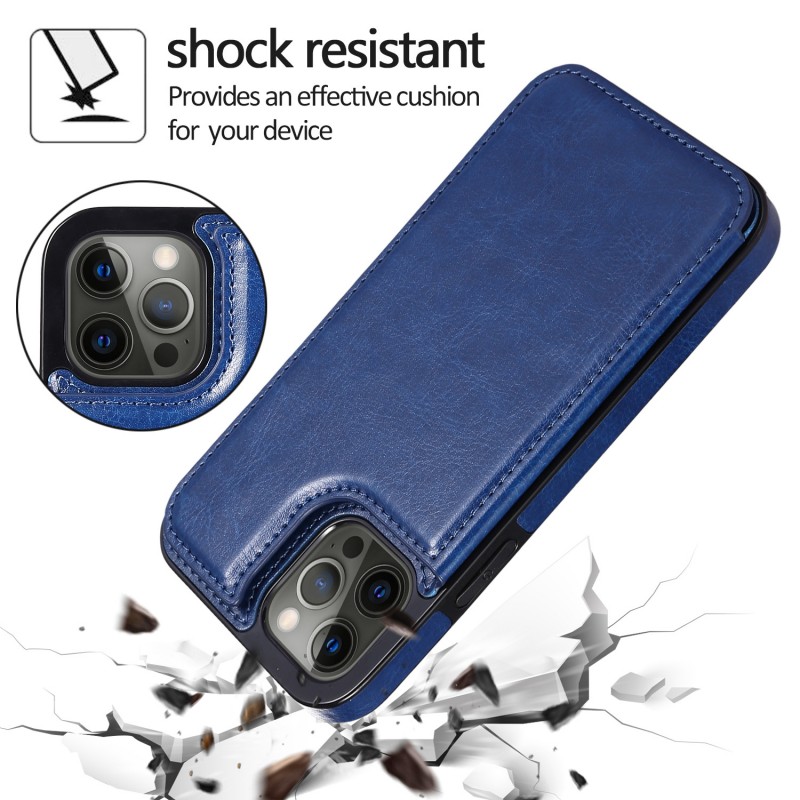 Genuine Leather Phone Case with Shockproof, Stand, Anti-scratch, Card Slots and Drop Protection