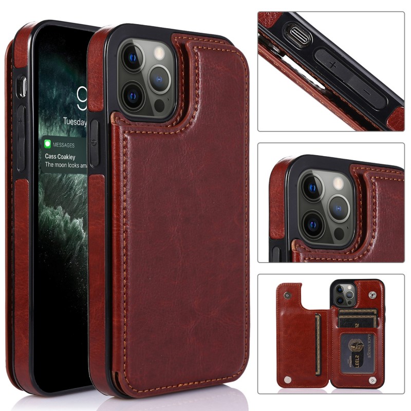 Genuine Leather Phone Case with Shockproof, Stand, Anti-scratch, Card Slots and Drop Protection