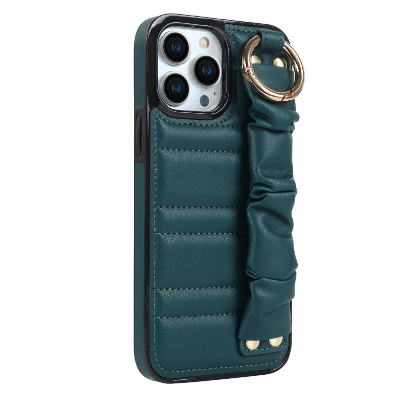 Phone Case with Wrist Strap and Leather Protective Cover