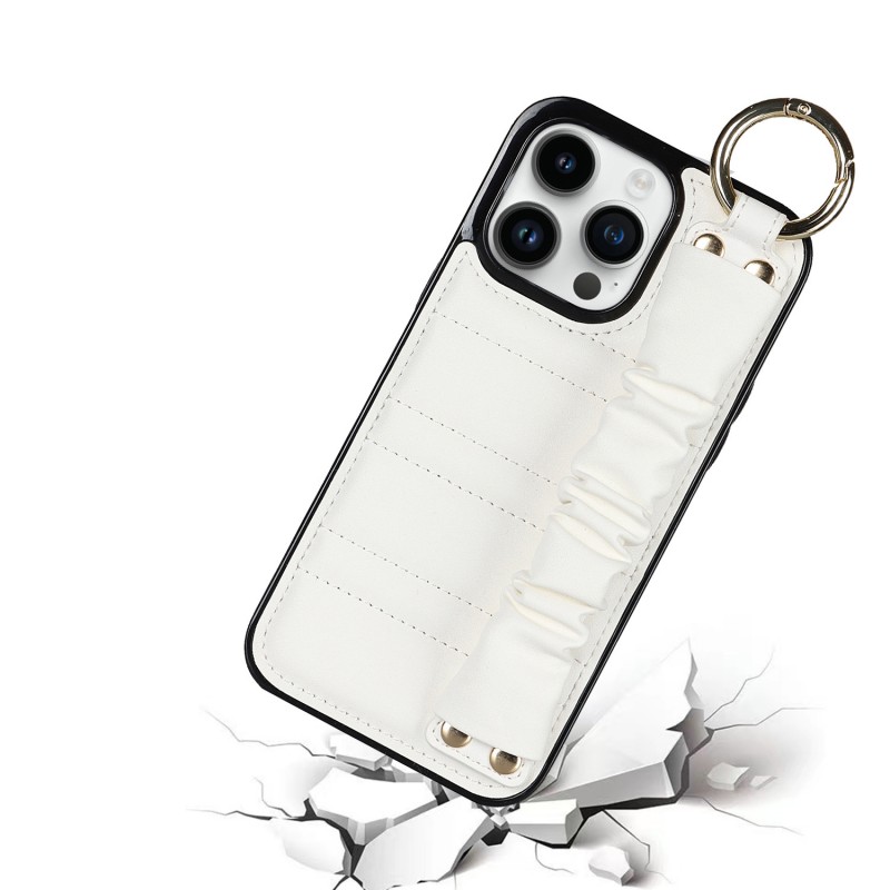 Phone Case with Wrist Strap and Leather Protective Cover