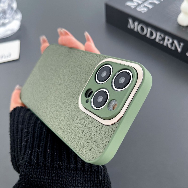 Niche Solid Color Leather Shockproof Phone Case