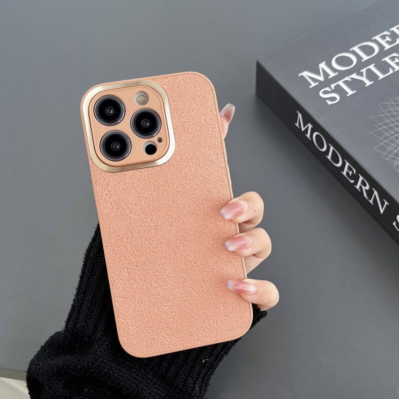 Niche Solid Color Leather Shockproof Phone Case