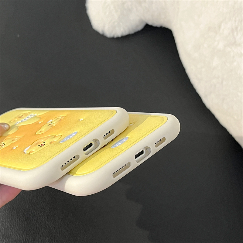 Cartoon Leather Embossed Cheese Toy Phone Case