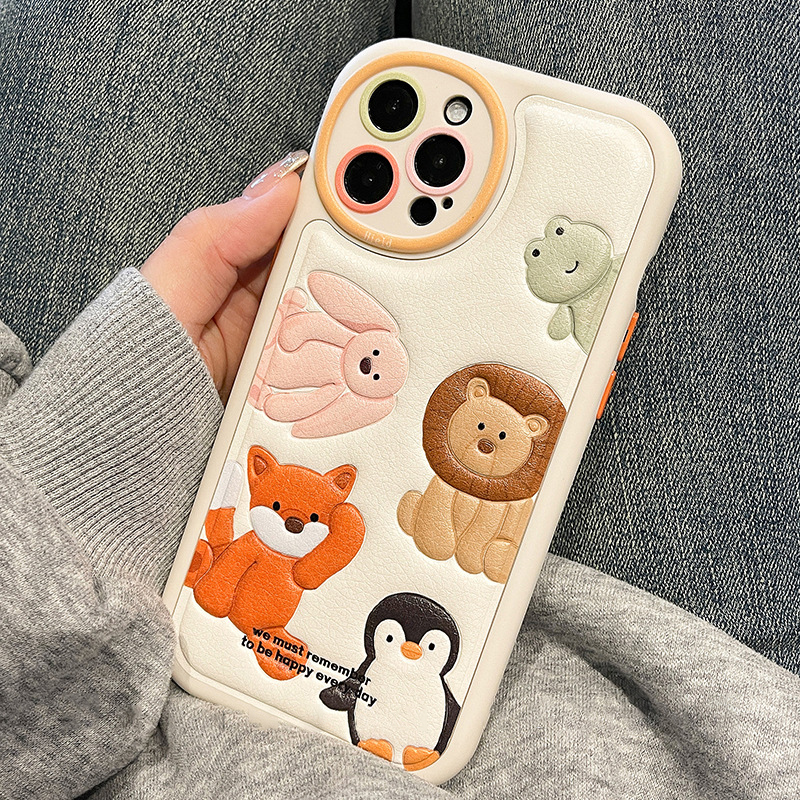 Leather Small Animal Compatible Apple Phone Case