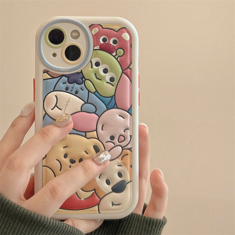 Cartoon Leather Phone Case with Shockproof Protection