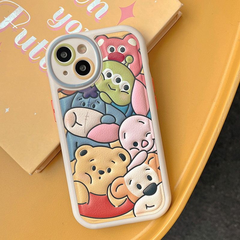 Cartoon Leather Phone Case with Shockproof Protection