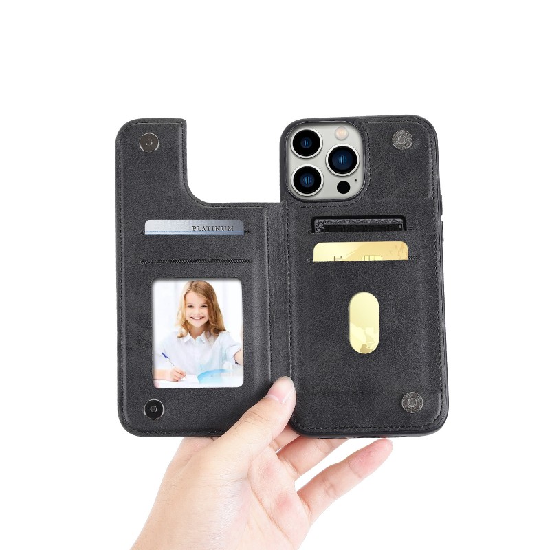 Phone Case with Card Slot Flip Stand Protective Leather Cover