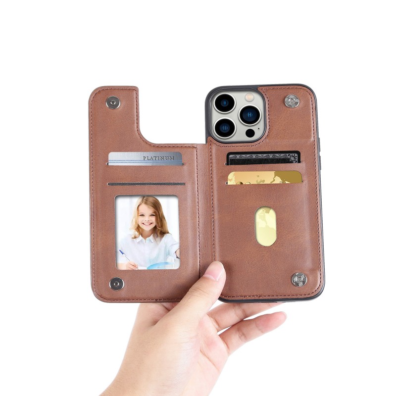 Phone Case with Card Slot Flip Stand Protective Leather Cover