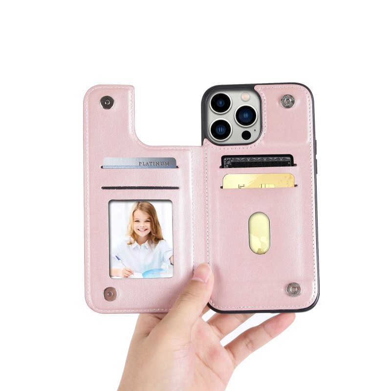 Phone Case with Card Slot Flip Stand Protective Leather Cover