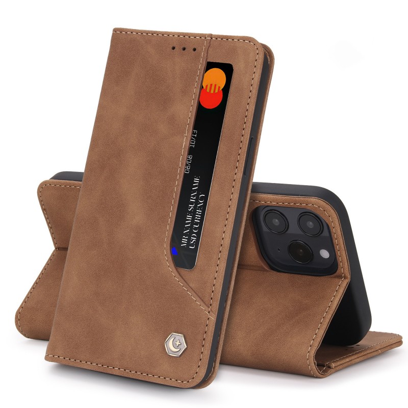 Flip Leather Protective Case for iPhone with Multiple Card Slots