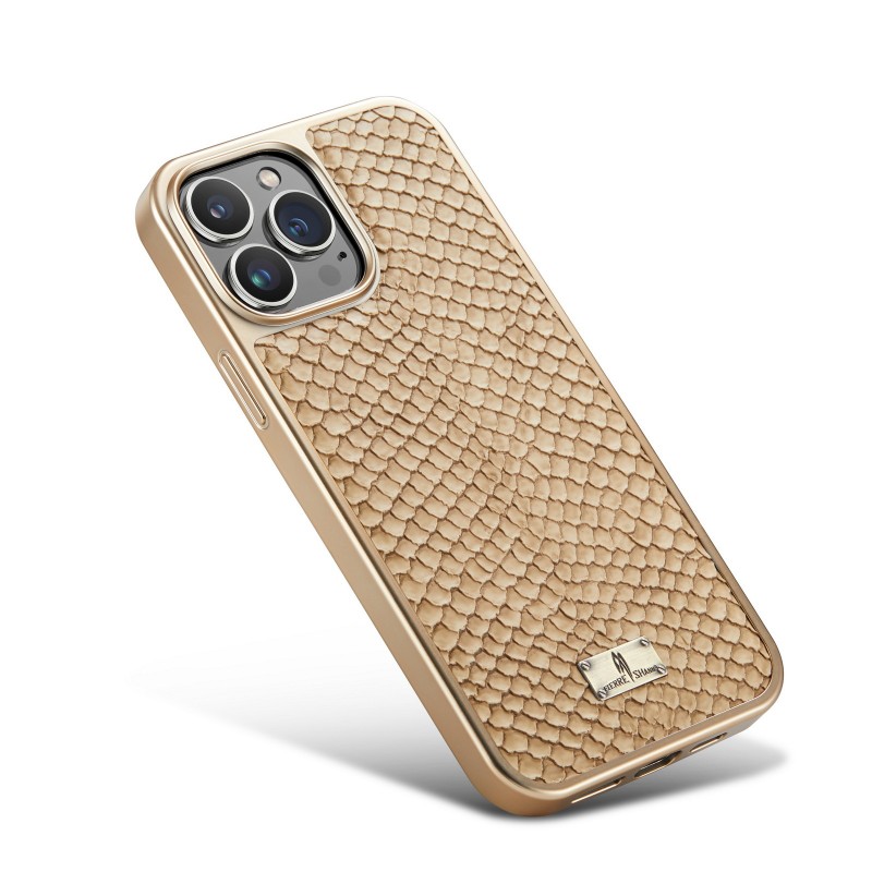 High-end Business Full-cover Electroplated Snake Skin Texture LeatheriPhone Cases