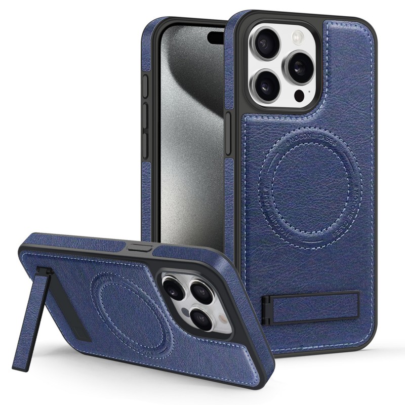 Leather Magnetic Full-cover Anti-fall Bracket iPhone Case 