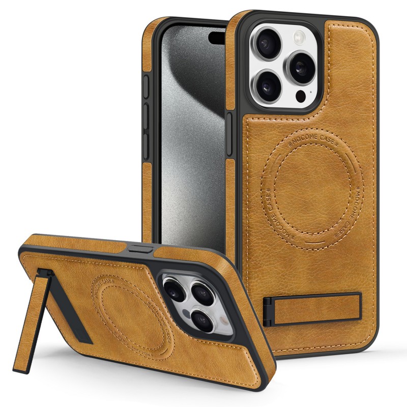 Leather Magnetic Full-cover Anti-fall Bracket iPhone Case 