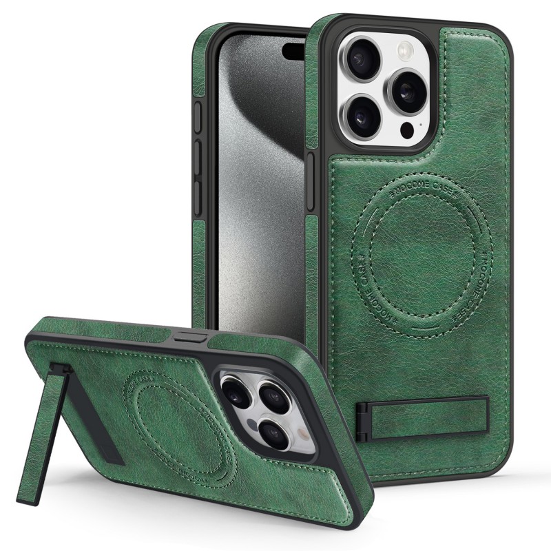 Leather Magnetic Full-cover Anti-fall Bracket iPhone Case 