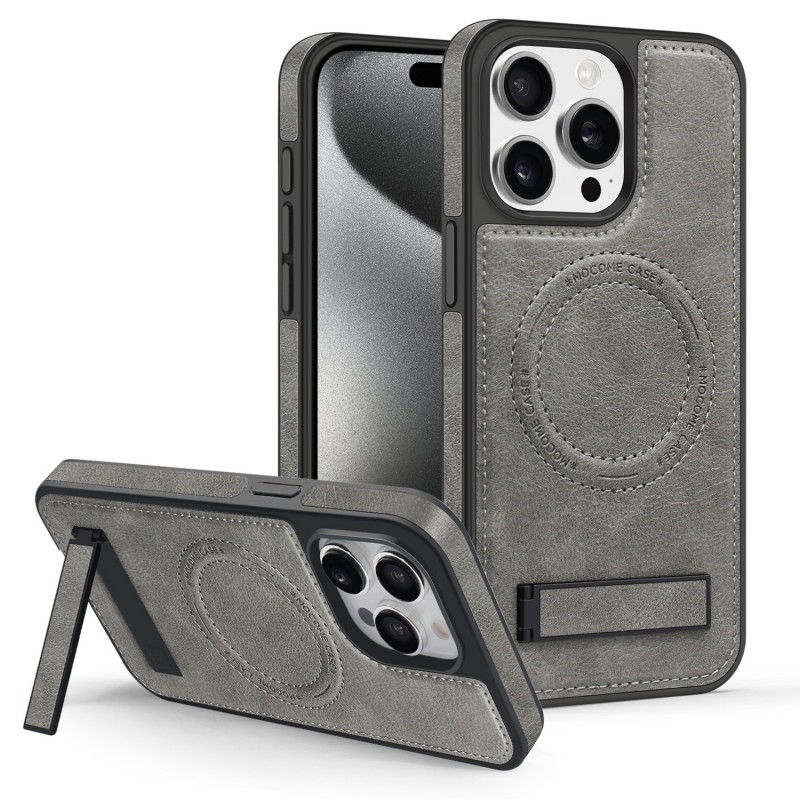 Leather Magnetic Full-cover Anti-fall Bracket iPhone Case 