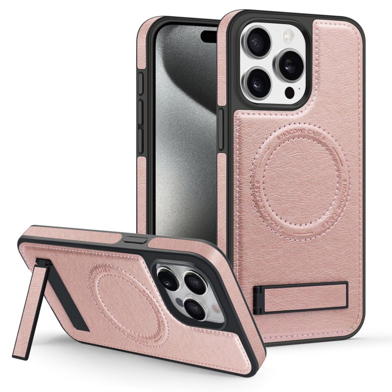 Leather Magnetic Full-cover Anti-fall Bracket iPhone Case 