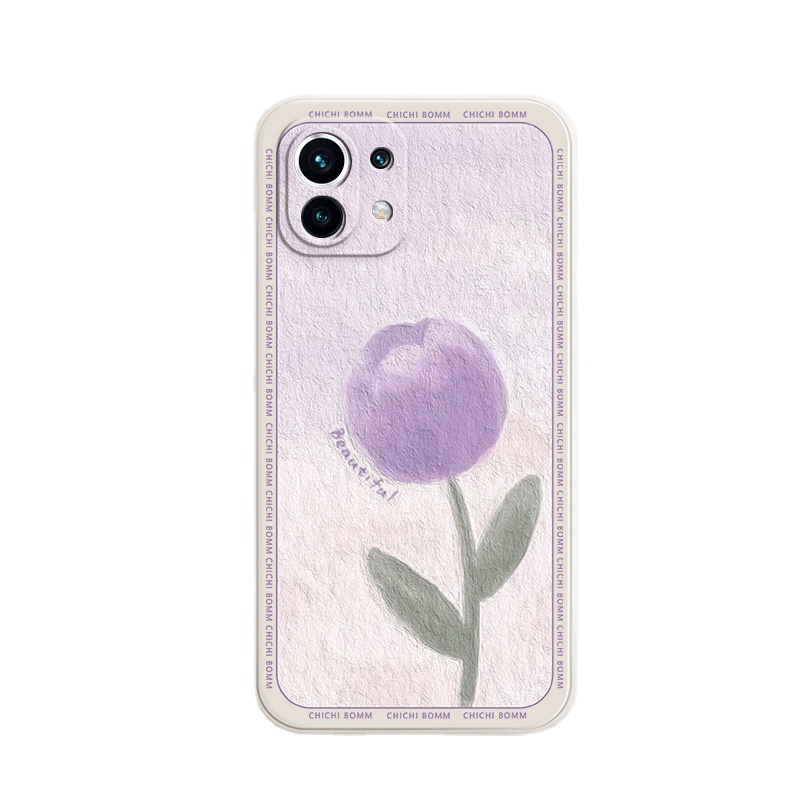 Spring Flowers Tulip Phone Case with an Oil Painting Design