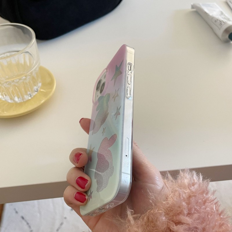 Dual-layer Printed Glitter Bunny Phone Case