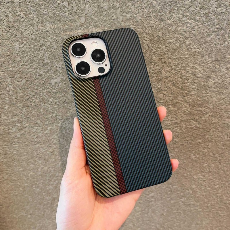 Full Coverage Carbon Fiber Magnetic Charging Phone Case