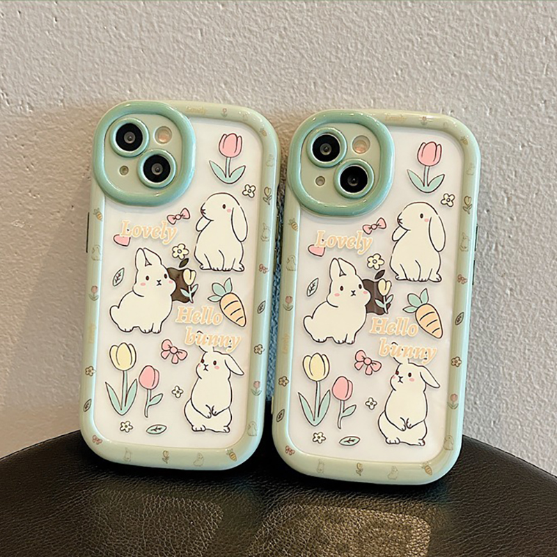 High-end Floral Rabbit Print Phone Case