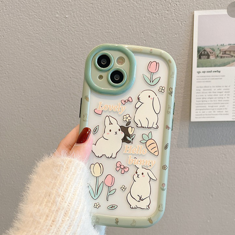 High-end Floral Rabbit Print Phone Case