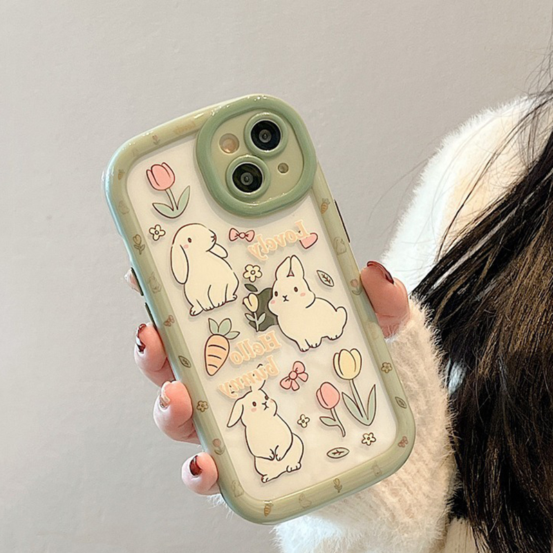 High-end Floral Rabbit Print Phone Case