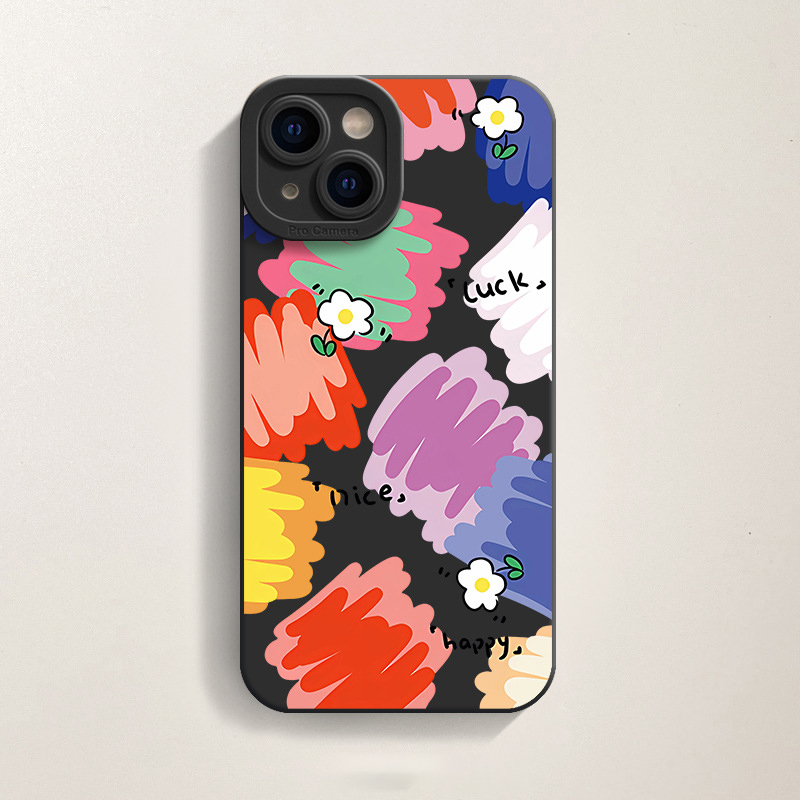 Doodle Flower Print Phone Case for iPhone