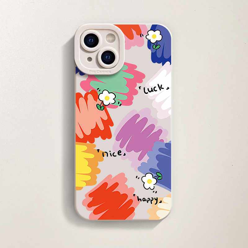 Doodle Flower Print Phone Case for iPhone