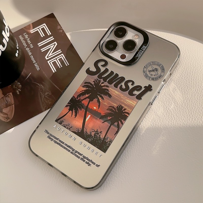 Vintage Coconut Grove Sunset Drop-proof Phone Case for iPhone