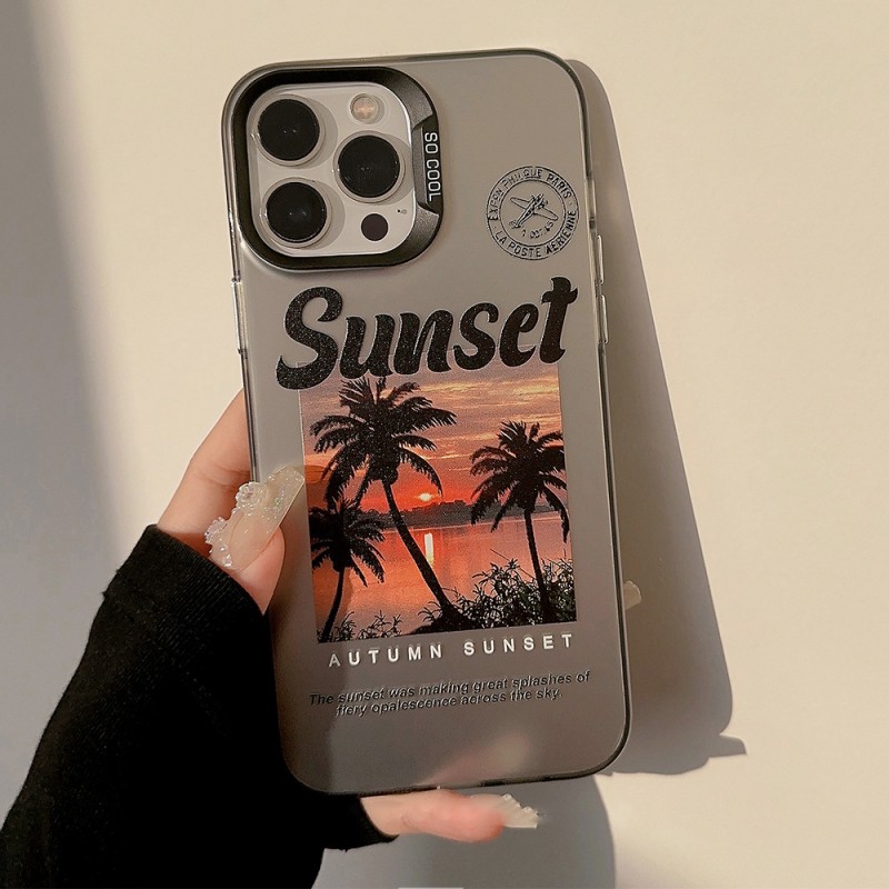 Vintage Coconut Grove Sunset Drop-proof Phone Case for iPhone