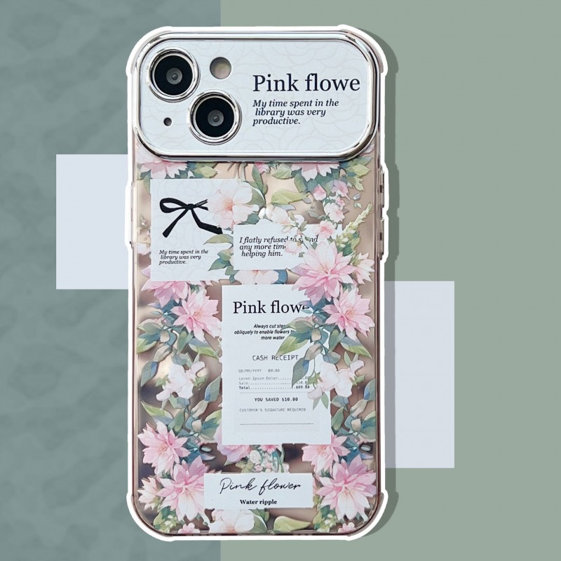 High-end Floral iPhone Case with Electroplating and a Large Window