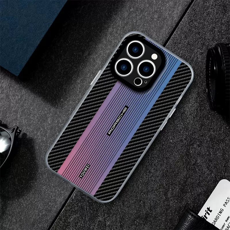 Gradient Laser Carbon Fiber Anti-drop iPhone Cases 